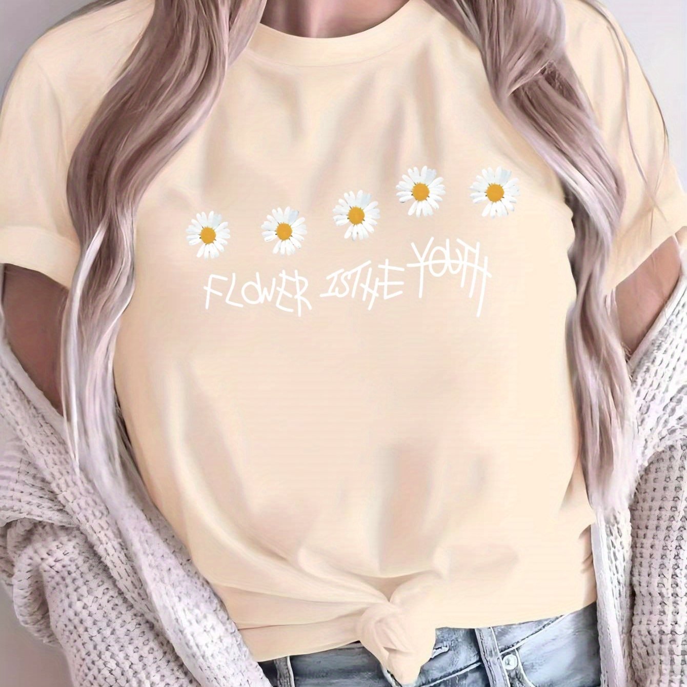 Women's Loose Large Size T-Shirt Spring Summer Round Neck Casual Short Sleeve Breathable Fabric