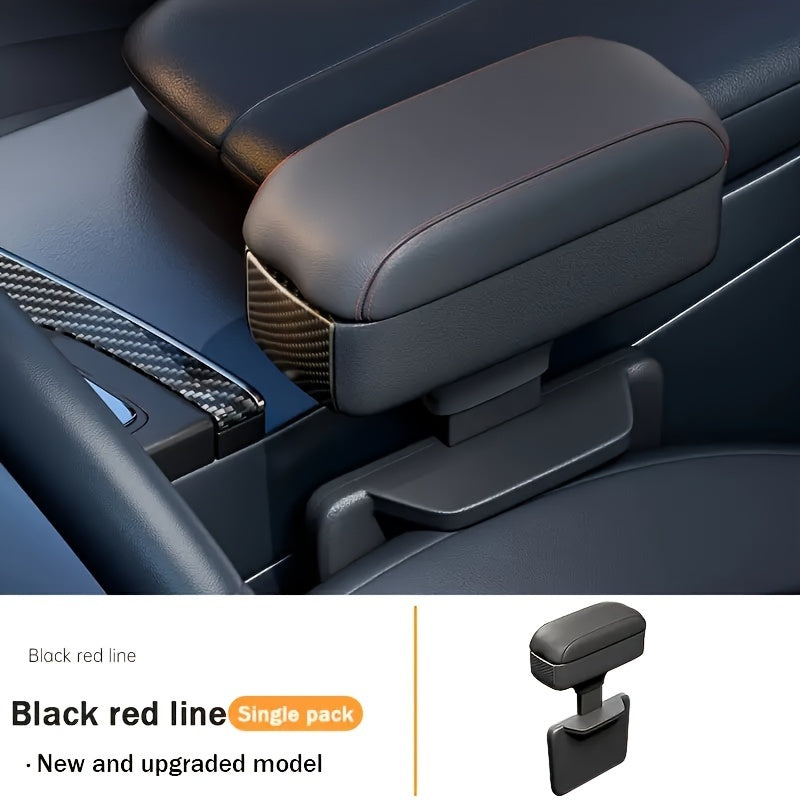 Universal Faux Leather Car Armrest Pad Center Console Cup Holder Organizer