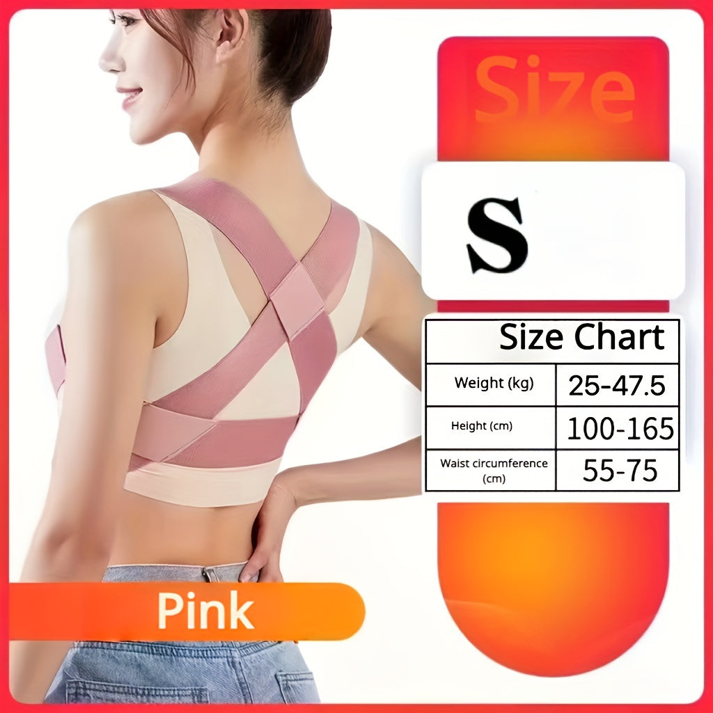 Moslashuvchan holatni to'g'irlash belbog'i, kyphosis uchun M/L, qora, pushti, ko'rinmas dizayn