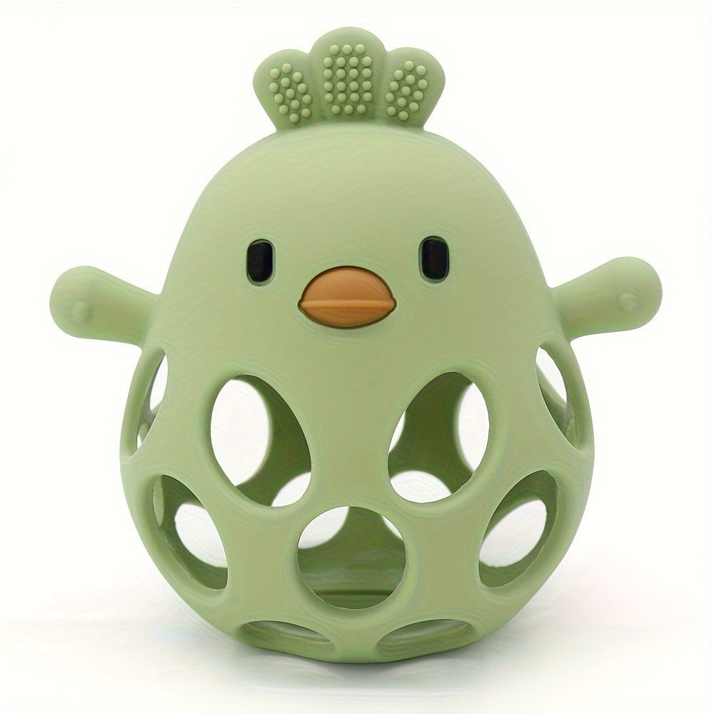 Baby Teether with Hand Grip Hollowed Out Chicken Design for Teething Relief