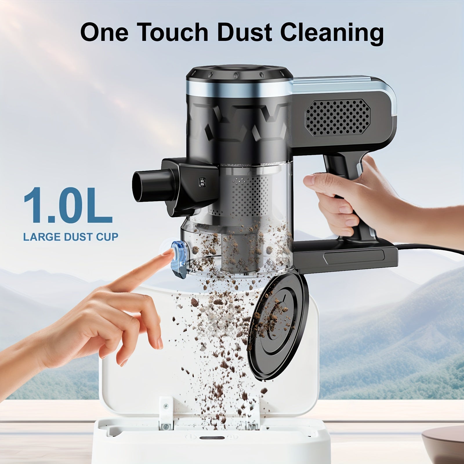 Lightweight EU Plug Vacuum Cleaner with Powerful Suction 18000Pa 1.2L Corded