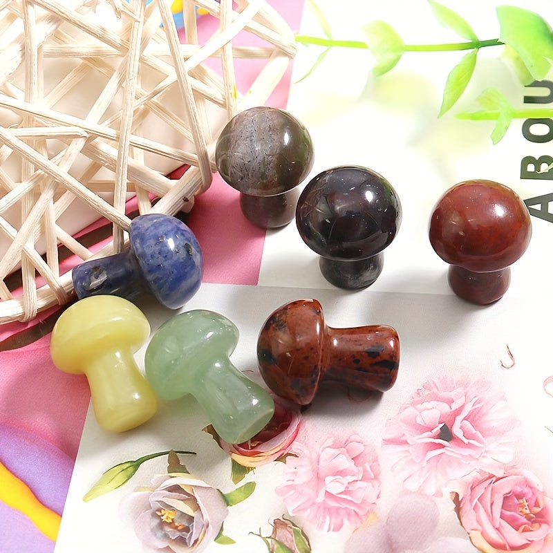 Juego de 20/30/50 piedras de chakra de hongo talladas a mano para decoración del hogar y manualidades