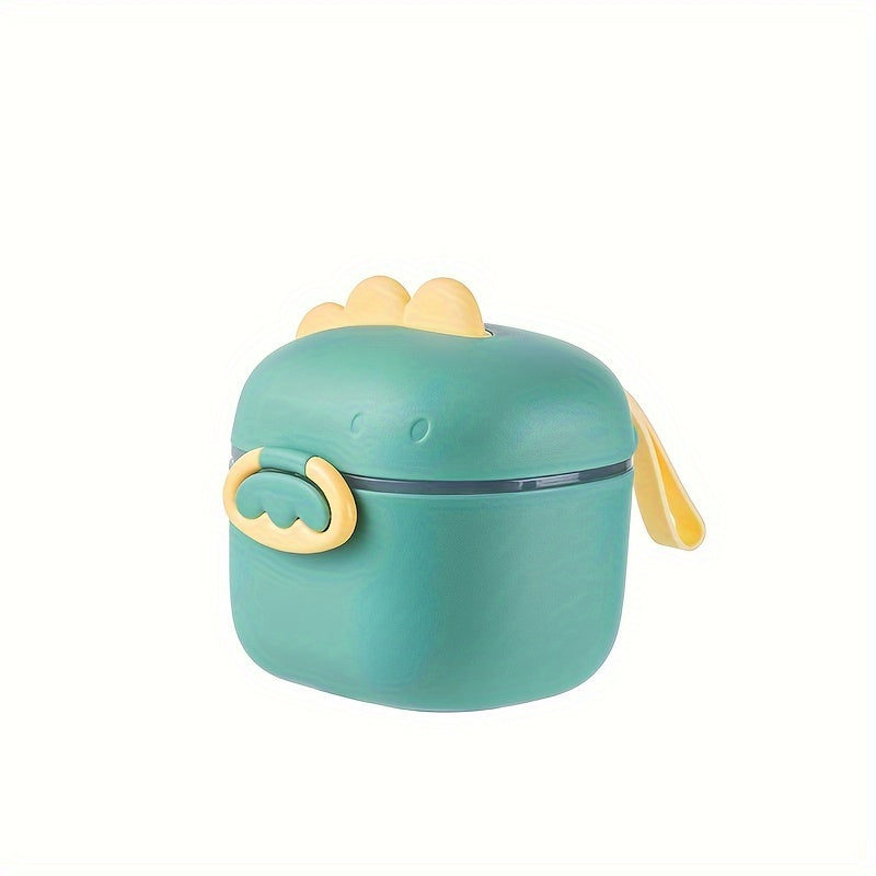 Dinozavr mavzusidagi katta sig'imli sut kukuni tarqatuvchi - Bolalar uchun ko'chma ikki qatlamli formula idishi, qopqoq bilan muhrlangan saqlash, BPA-free plastik