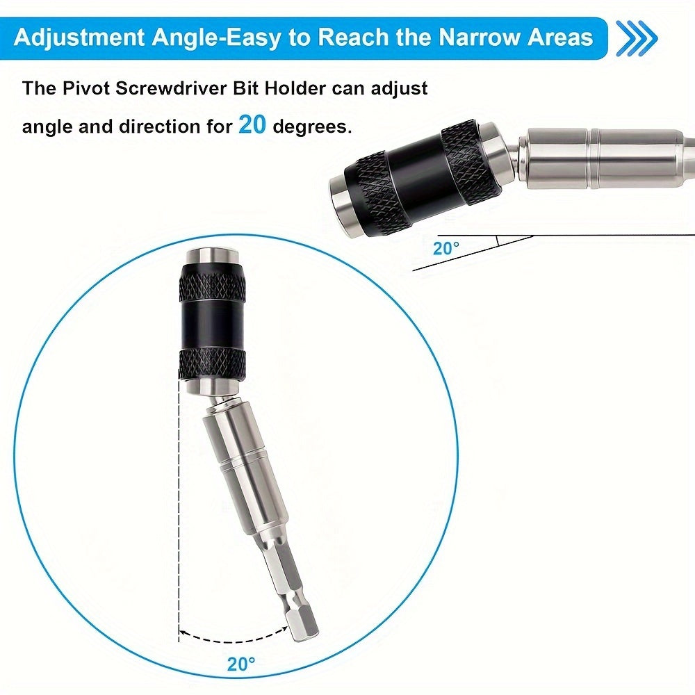 Magnetic Drill Bit Holder 1/4 Inch Hex Quick Change Chrome Vanadium Black