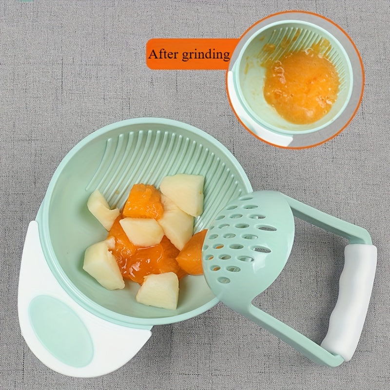 Handheld Fruit Masher Set with Bowl and Grater for Fresh Purees and Juices