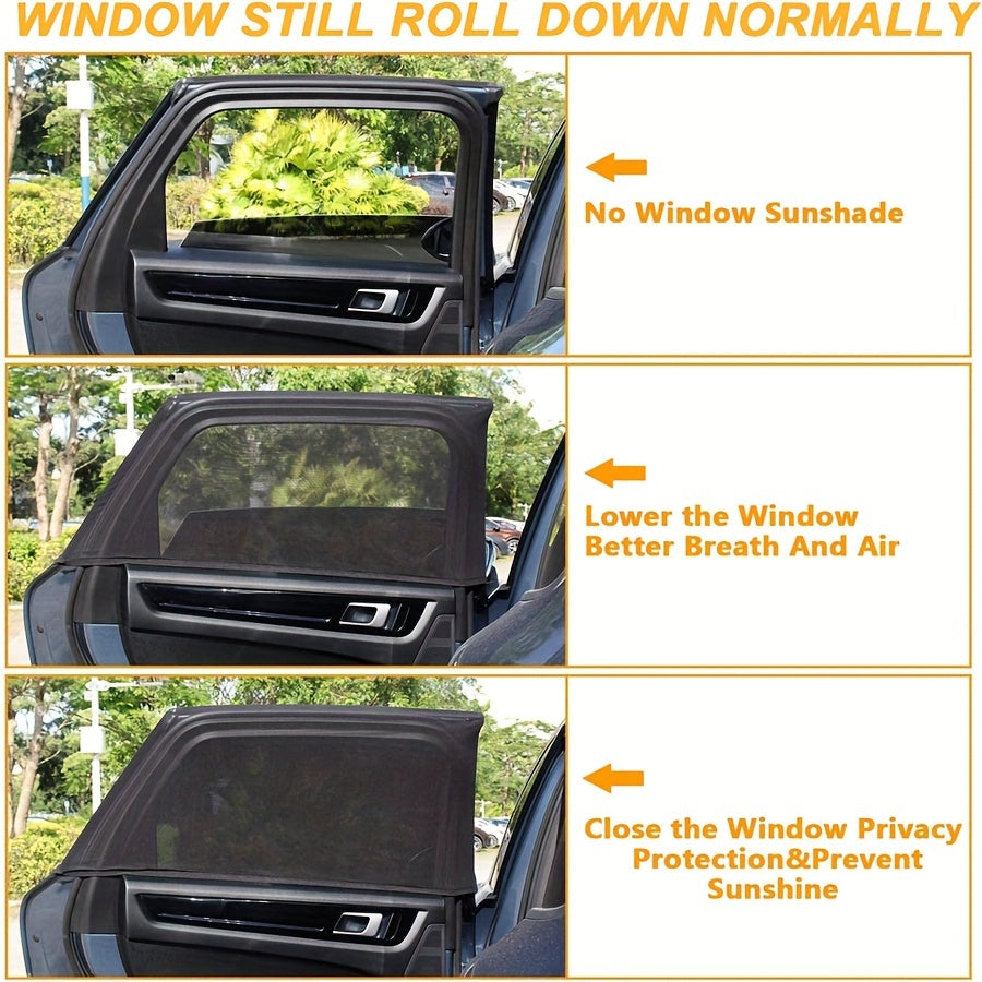 Black Sunshade for Car Windows Elastic Thermal Insulation UV Protectant
