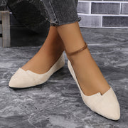 Women's Flat Shoes Slip-On Pointed Toe Solid Color Lightweight Ballet All-Season