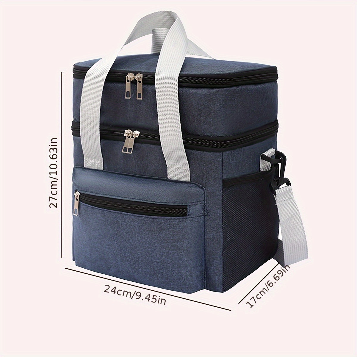 Insulated Lunch Bag with Two Layers Leakproof Cooler Carrier for Outdoor and Work Use
