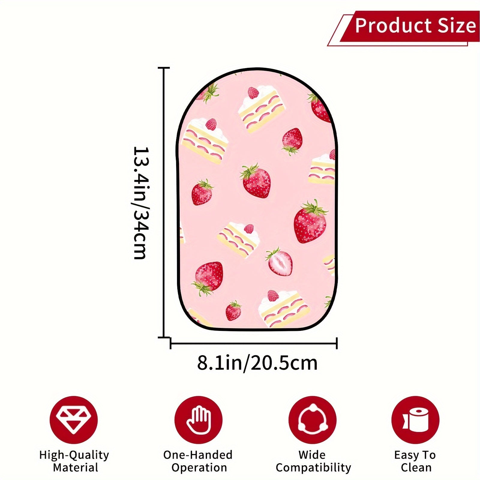 Non-Slip Silicone Mixer Mat for 4.5/5 Quart Tilt-Head Mixers Strawberry Cake Design