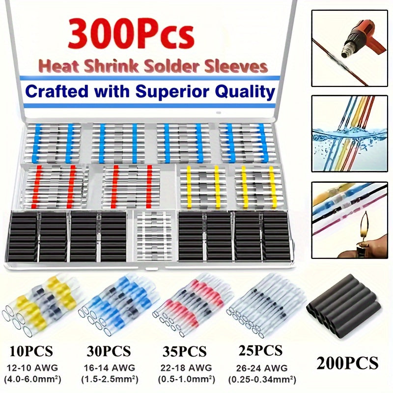 300-900pcs Heat Shrink Wire Connectors for Marine Automotive Electrical Terminals