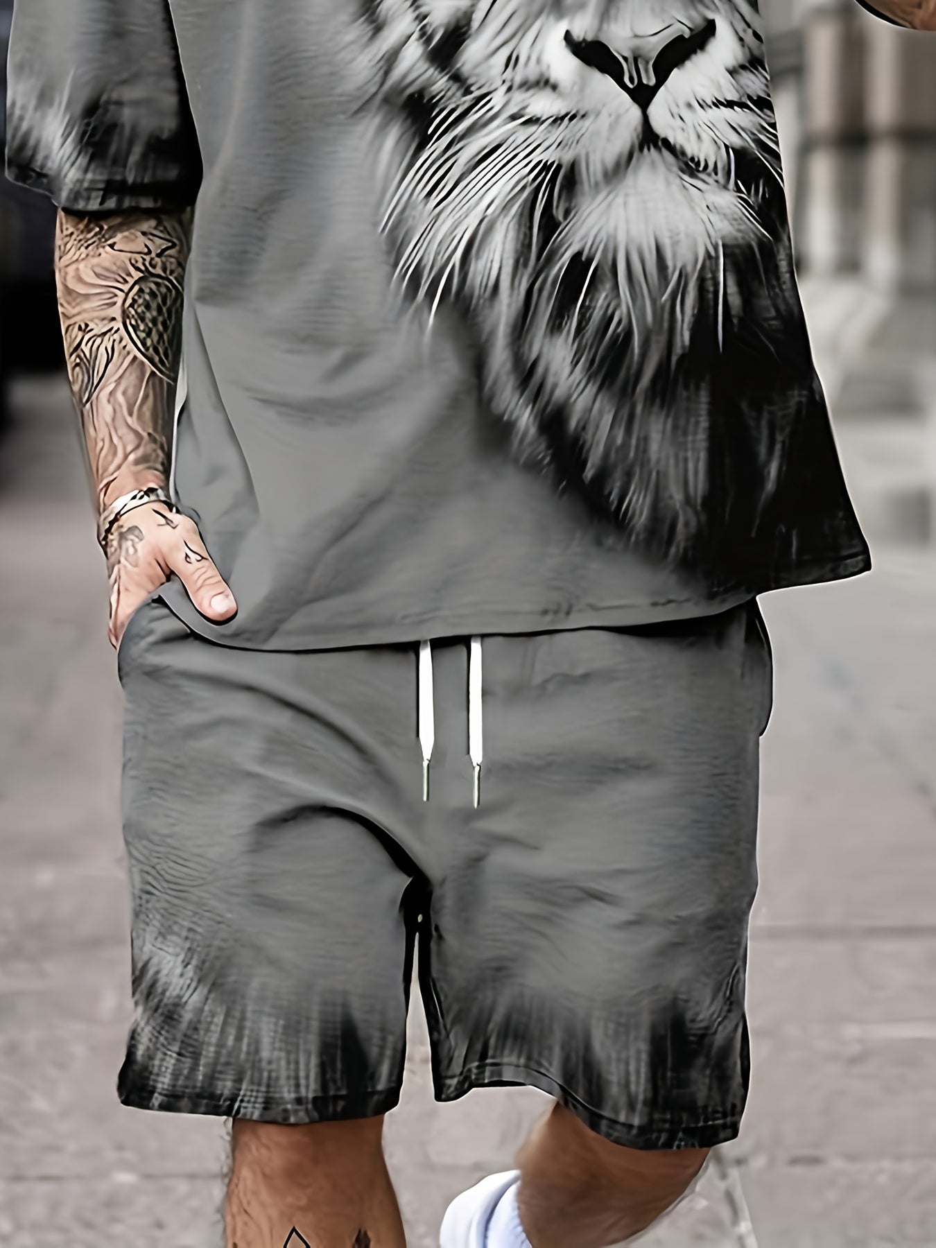 Men's Short Sleeve Summer Set Breathable Quick Drying Polyester Casual