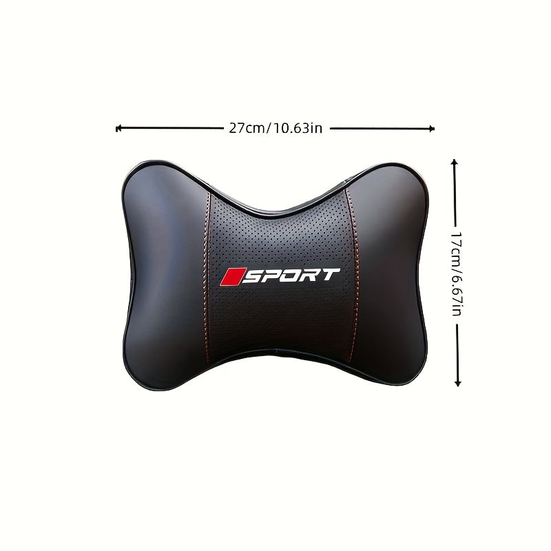 Unisex Breathable Faux Leather Windmill Car Headrest Cover with SPORT Logo