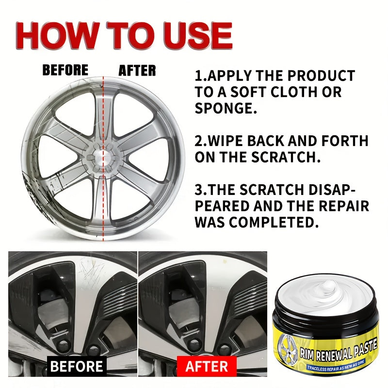 Universal Alloy Wheel Hub Repair Kit Scratch Remover Polish Cream