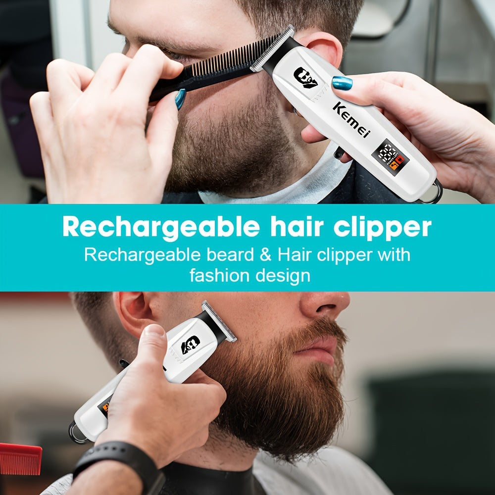 Set de cortapelos eléctrico con pantalla LCD, portátil, para almacenamiento y uso doméstico