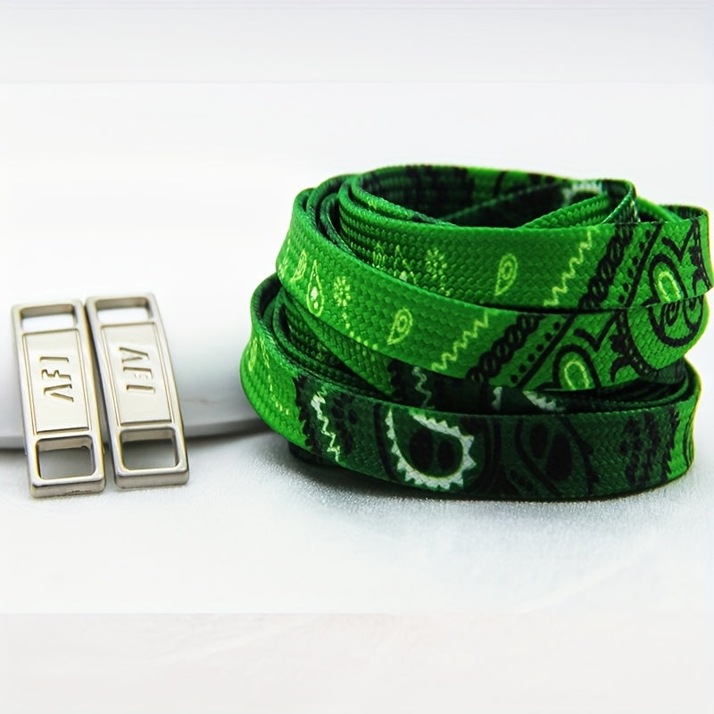 Unisex Cashew Flower Pattern Shoelaces for Sneakers and Boots