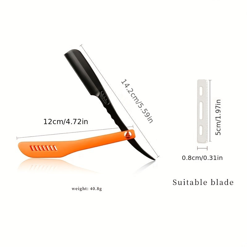 Herramienta de afeitado manual retro con hoja reemplazable para barba plegable para hombre