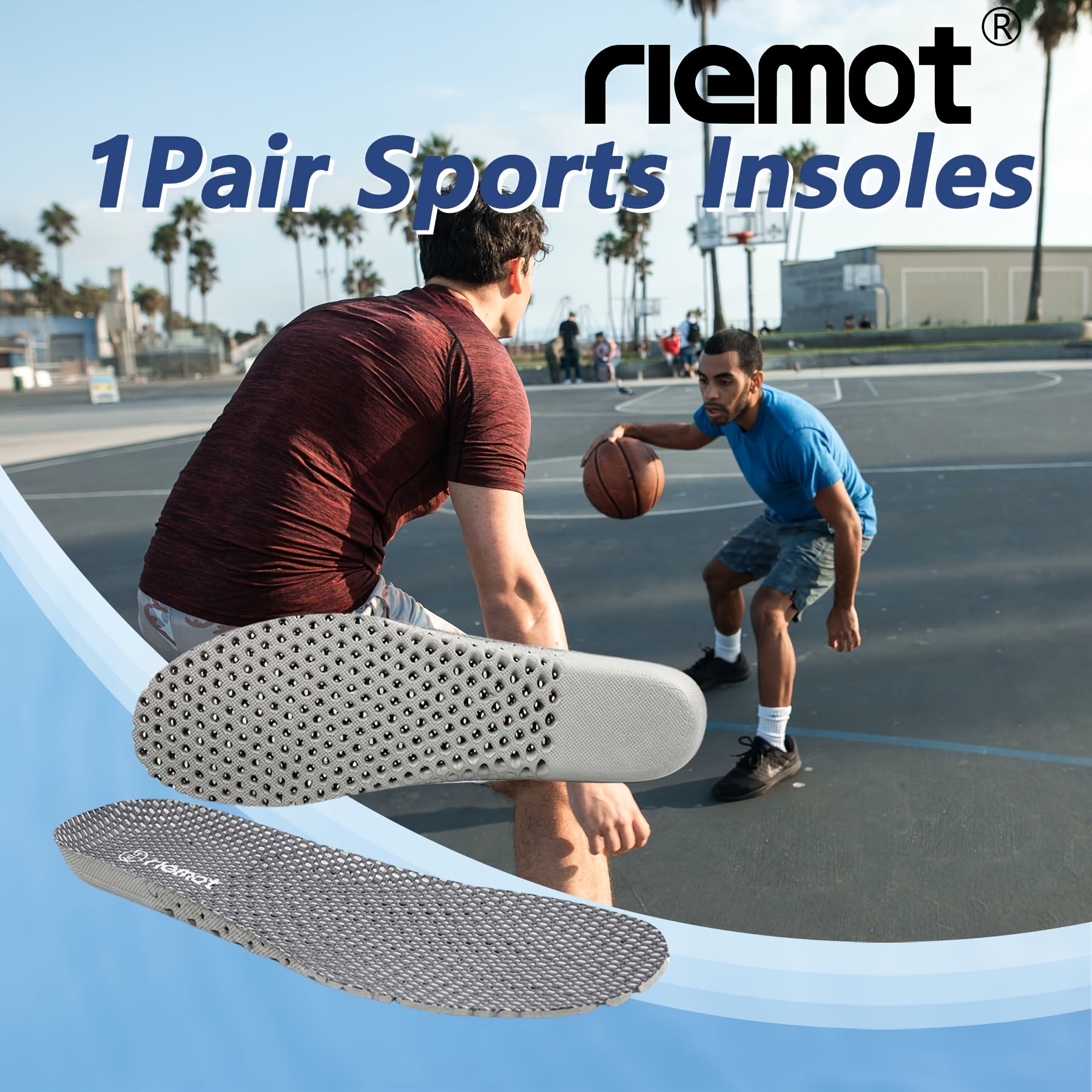 Unisex Breathable EVA Sports Insoles Arch Support Cushioning Shoe Inserts