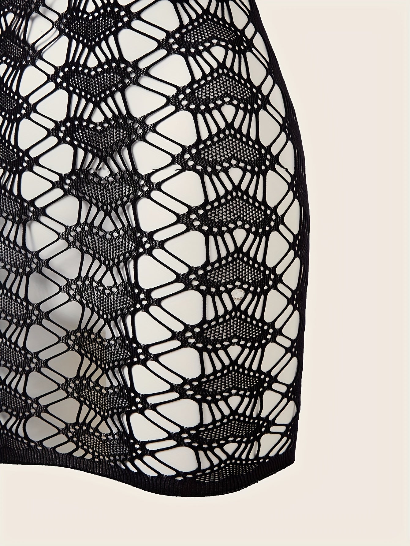 Plus Size Mesh Babydoll Lingerie with Heart Cut-Out and Stretchy Elastane