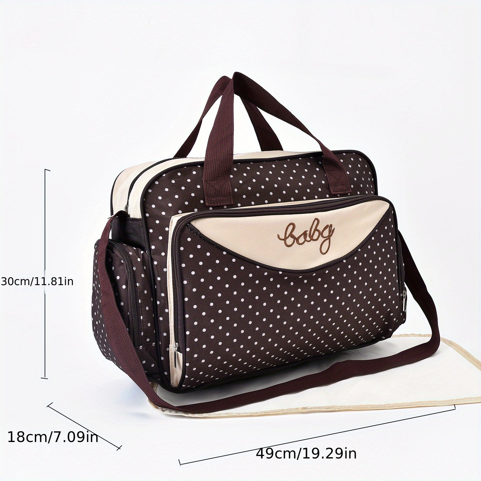 Polka Dot Diaper Bag for Moms Spacious Tote Shoulder Bag for Baby Care