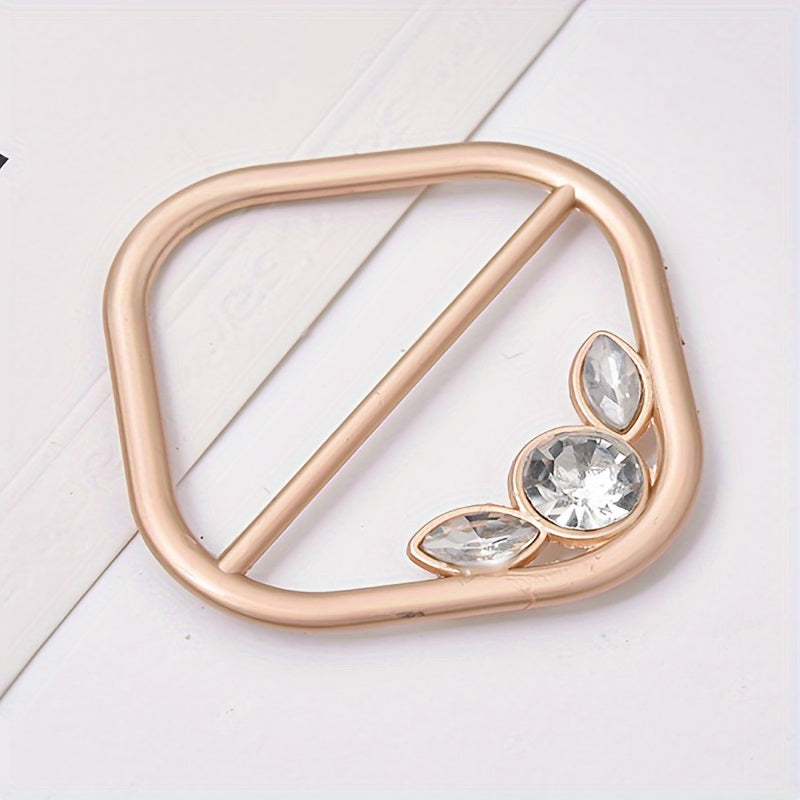 Set of 6 Rhinestone Faux Pearl Geometric Buttons for Sewing and Crafts