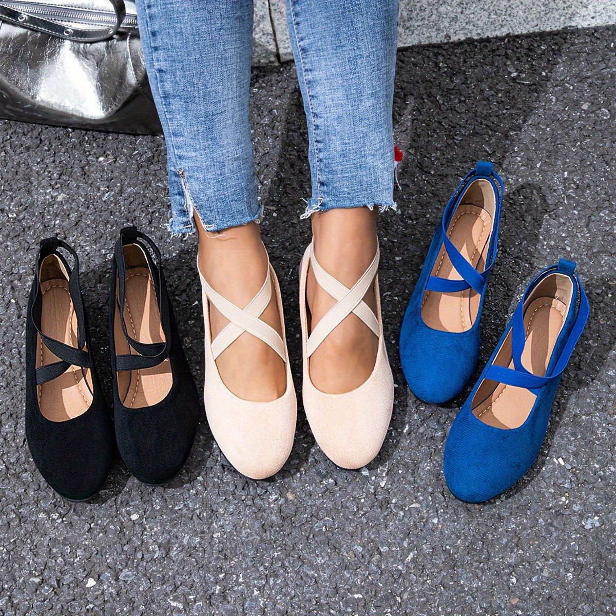 Ayollar uchun kengaytirilgan poyabzal, kundalik Mary Jane, bir rangli, osongina kiyinadigan, qora, nude, ko'k