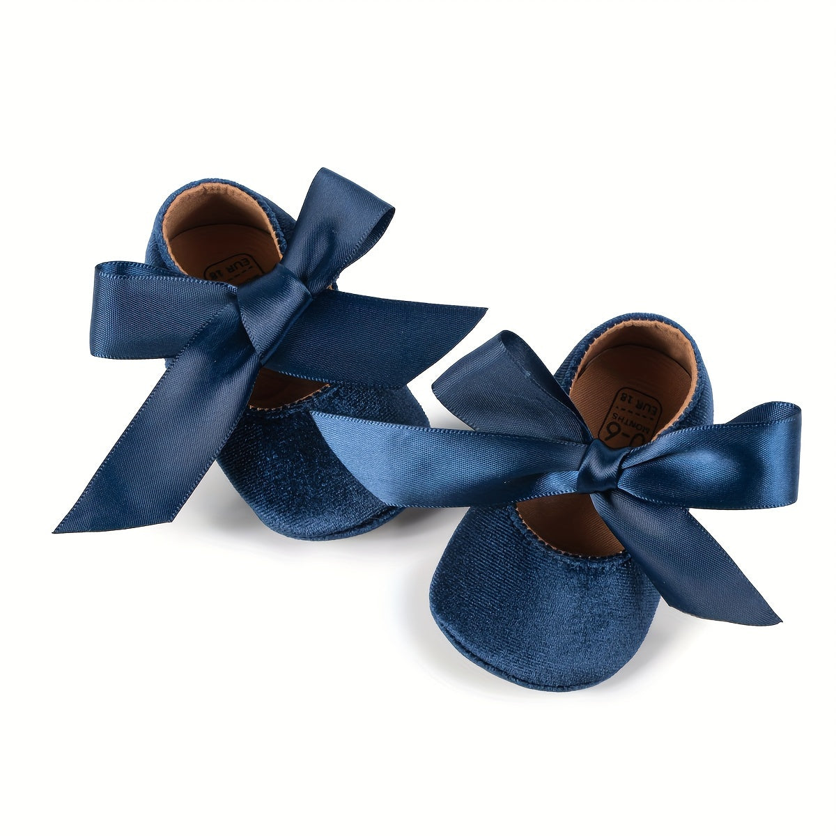 Infant Baby Girls Soft Sole Mary Jane Flats with Bowknot and Rubber Sole