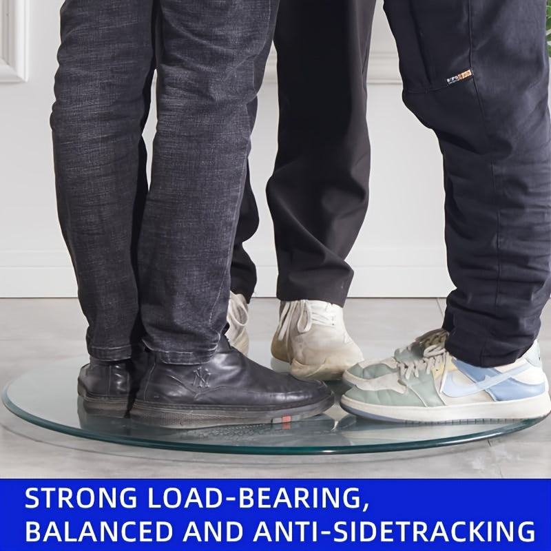 Glass Lazy Susan Turntable for Dining Table Large Round Clear Rotating Tray with Swivel System