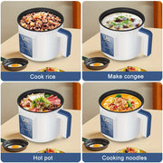 Electric Hot Pot for 1-3 People 6 Modes Safety Features Timer Compact Design White