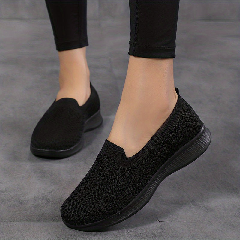 Women's Mesh Slip-On Sneakers Breathable Casual Low-Top Shoes