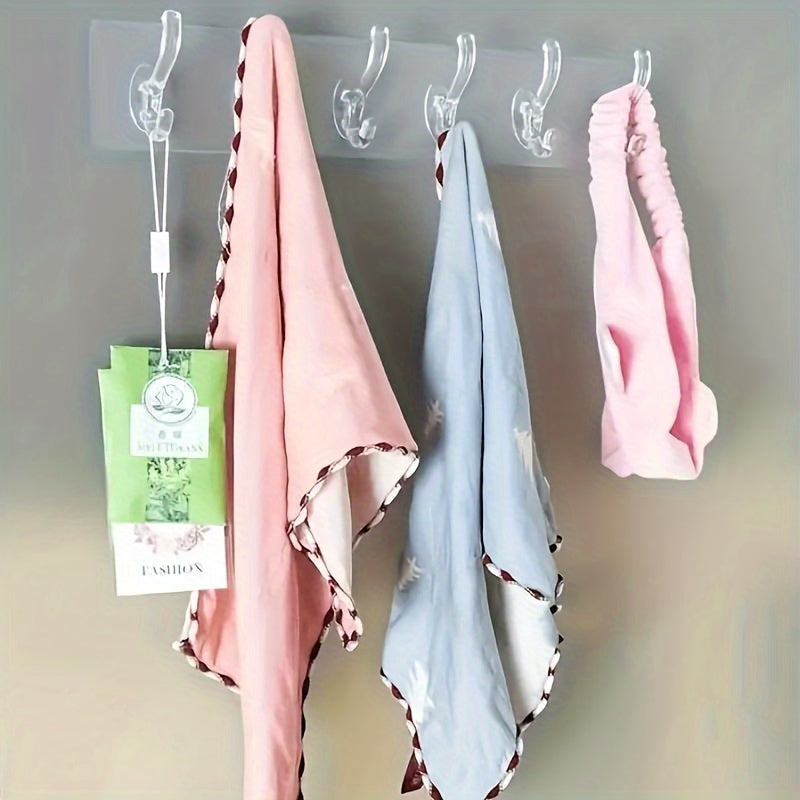 Organizador de pared con 6 ganchos, sin taladro, con adhesivo, para montar en la pared en cocina, baño y utilidad