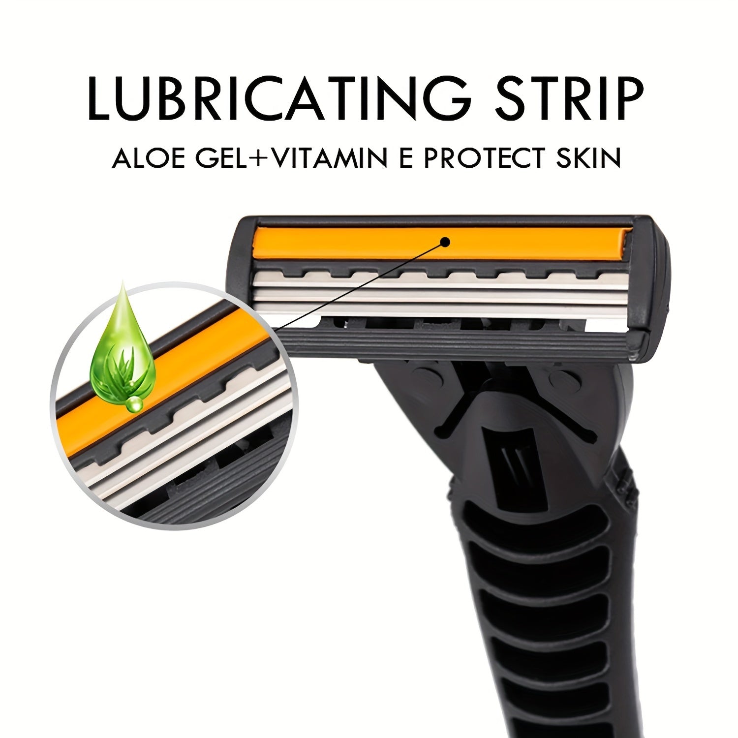 Juego de maquinillas de afeitar de acero inoxidable con escudo de confort, agarre antideslizante y hojas de repuesto
