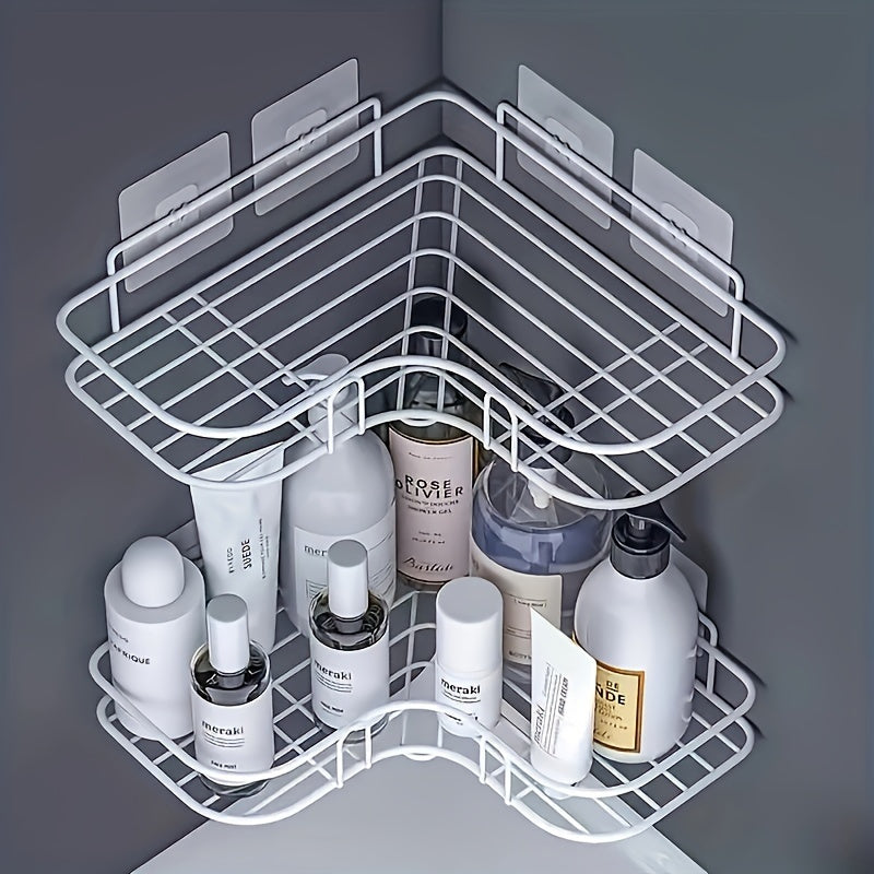 Corner Shower Shelf with Soap Holder and Caddy Basket for Bathroom Storage