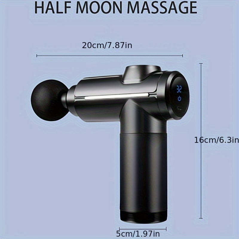 32-Speed Massage Gun with 8 Silicone Heads USB Rechargeable Lithium Battery for Back and Waist
