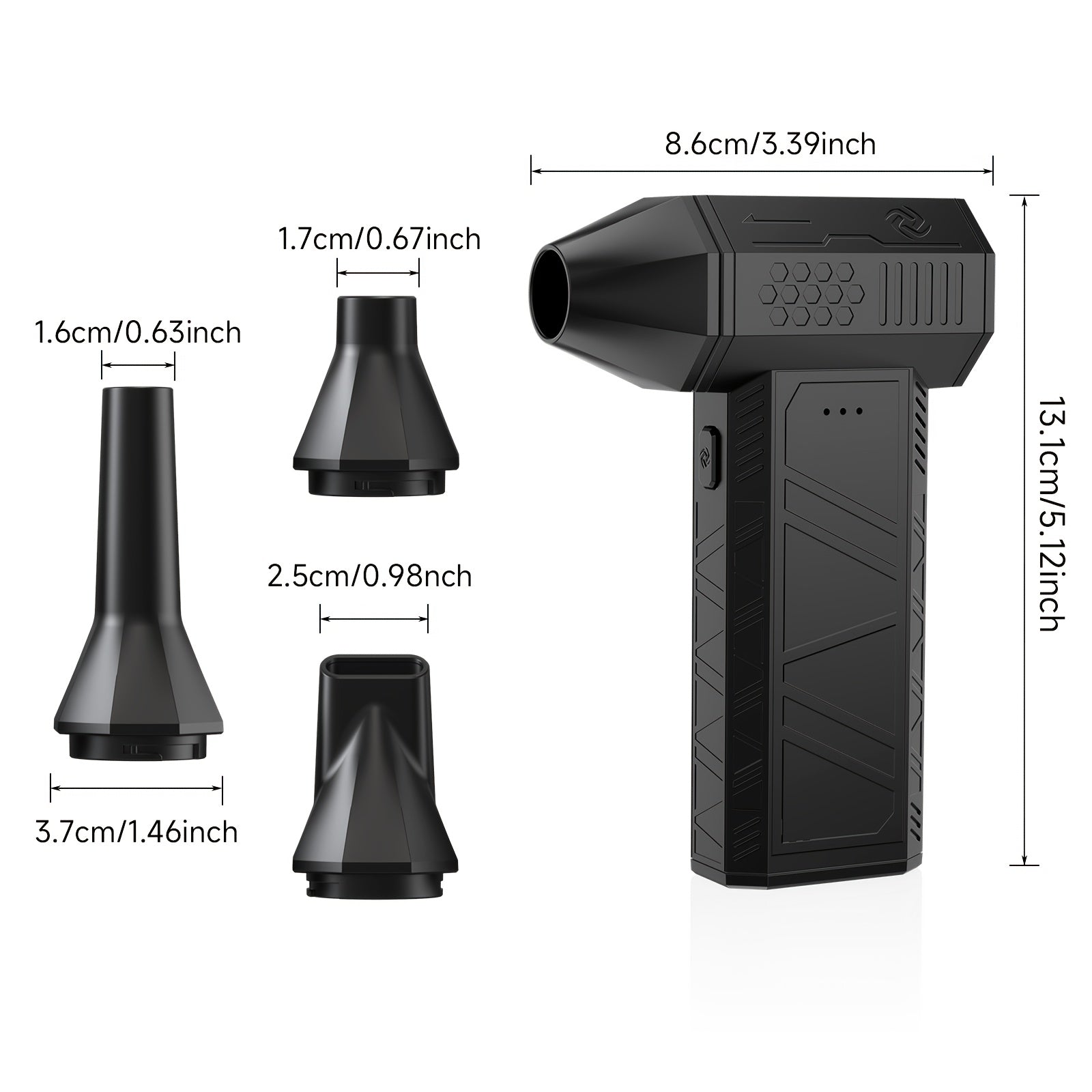 Mini Handheld Turbojet Fan with Brushless Motor Type-C Fast Charging for Car Home Computer and Camping