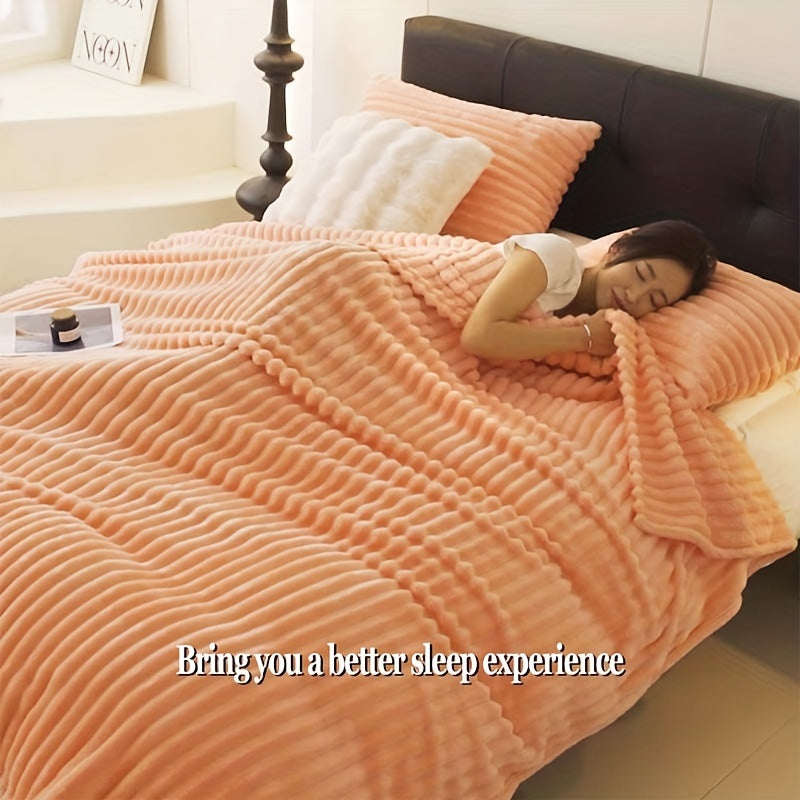 Faux Fur Blanket Soft Lightweight Polyester Multi-Use for Bed Sofa Car Travel