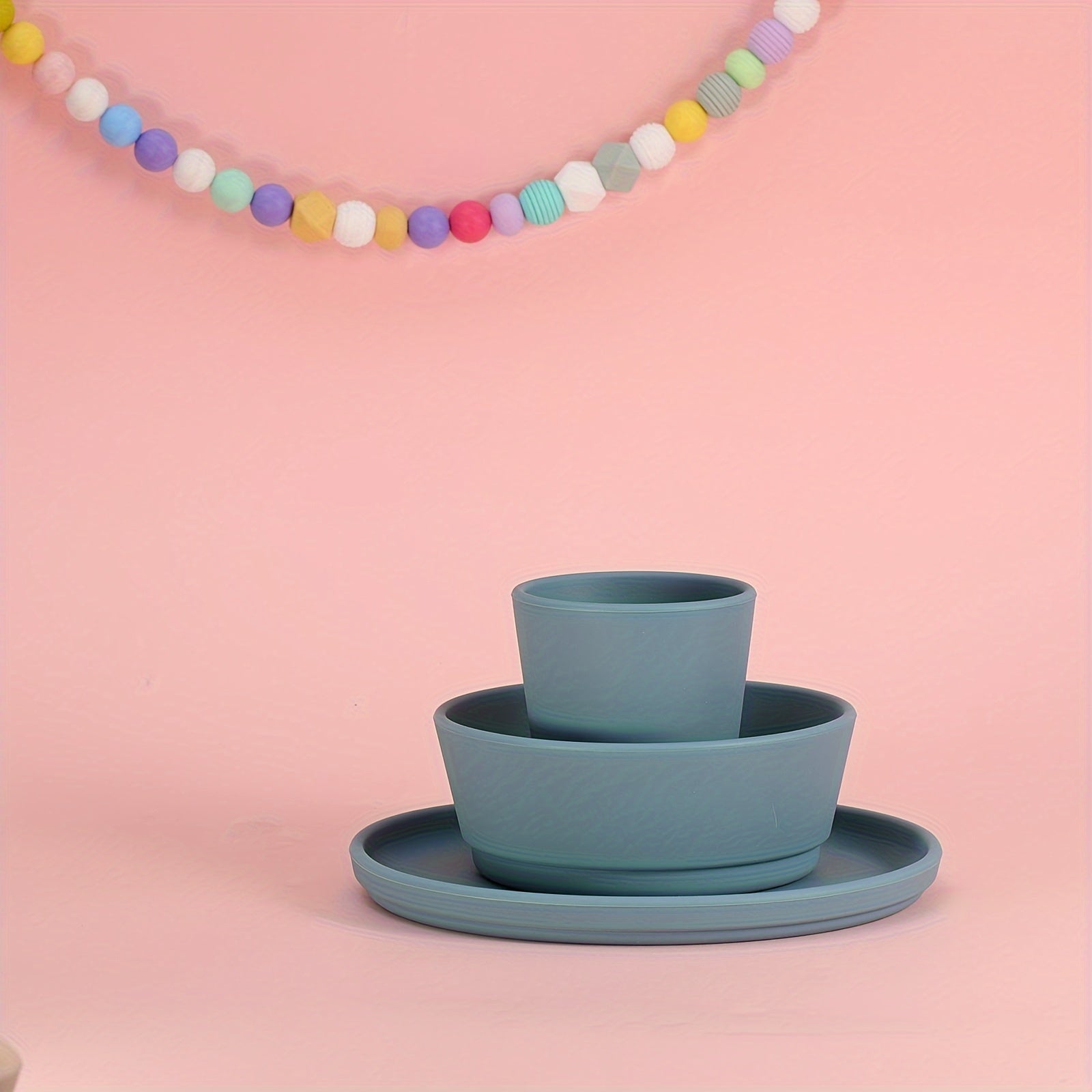 Juego de alimentación de silicona para niños, platos, cuencos y tazas reutilizables, libre de BPA, duradero