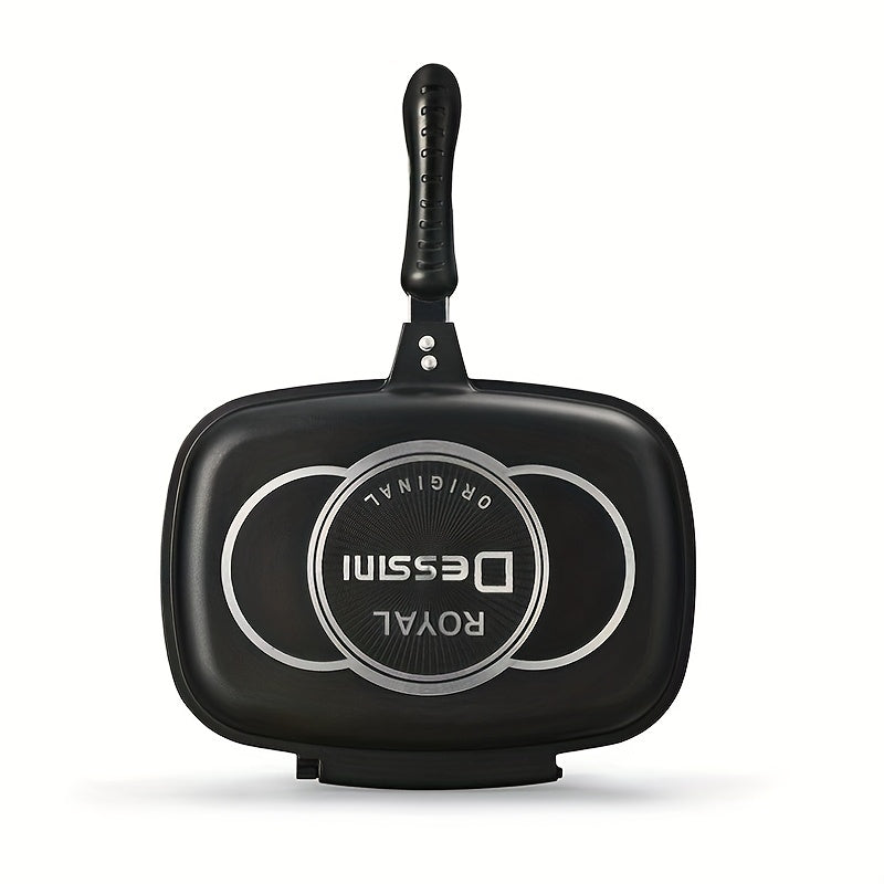 Qora alyuminiy pan, yopishmaydigan qoplama bilan, uzoq tutqichli, pech, plita uchun chidamli dizayn