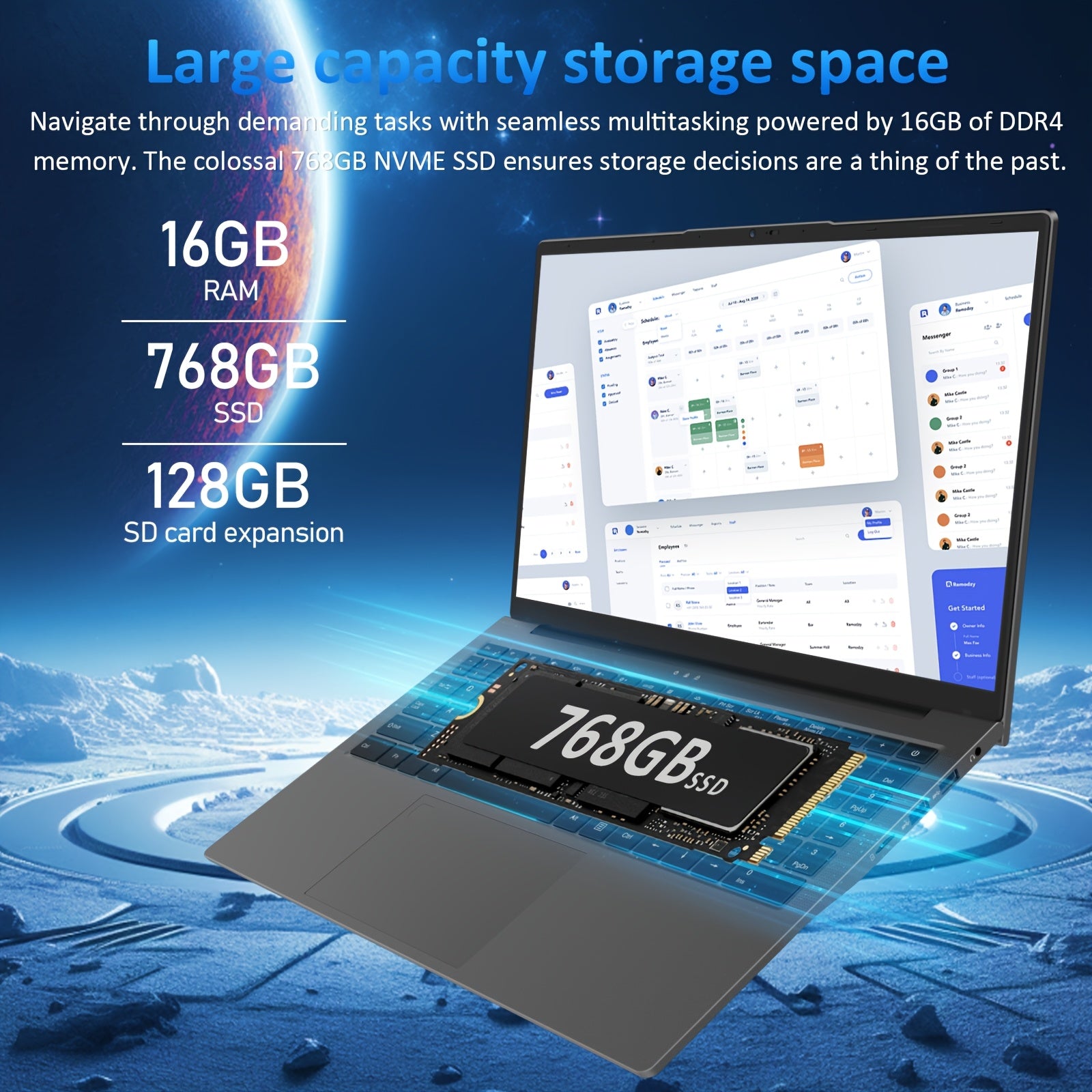 15.6-Inch AMD Ryzen 5825U Laptop 16GB RAM 768GB SSD FHD IPS Webcam Windows 11 Pro