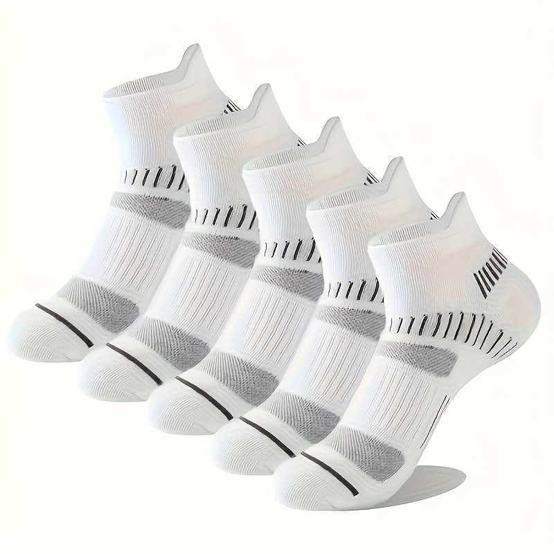 Men's Breathable Striped Ankle Socks 5 Pairs Fall Casual Hosiery