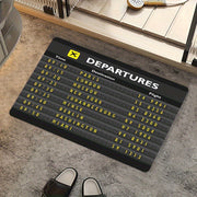 Flannel Door Mat Non-Slip Travel-Inspired Design Easy to Clean Indoor Outdoor