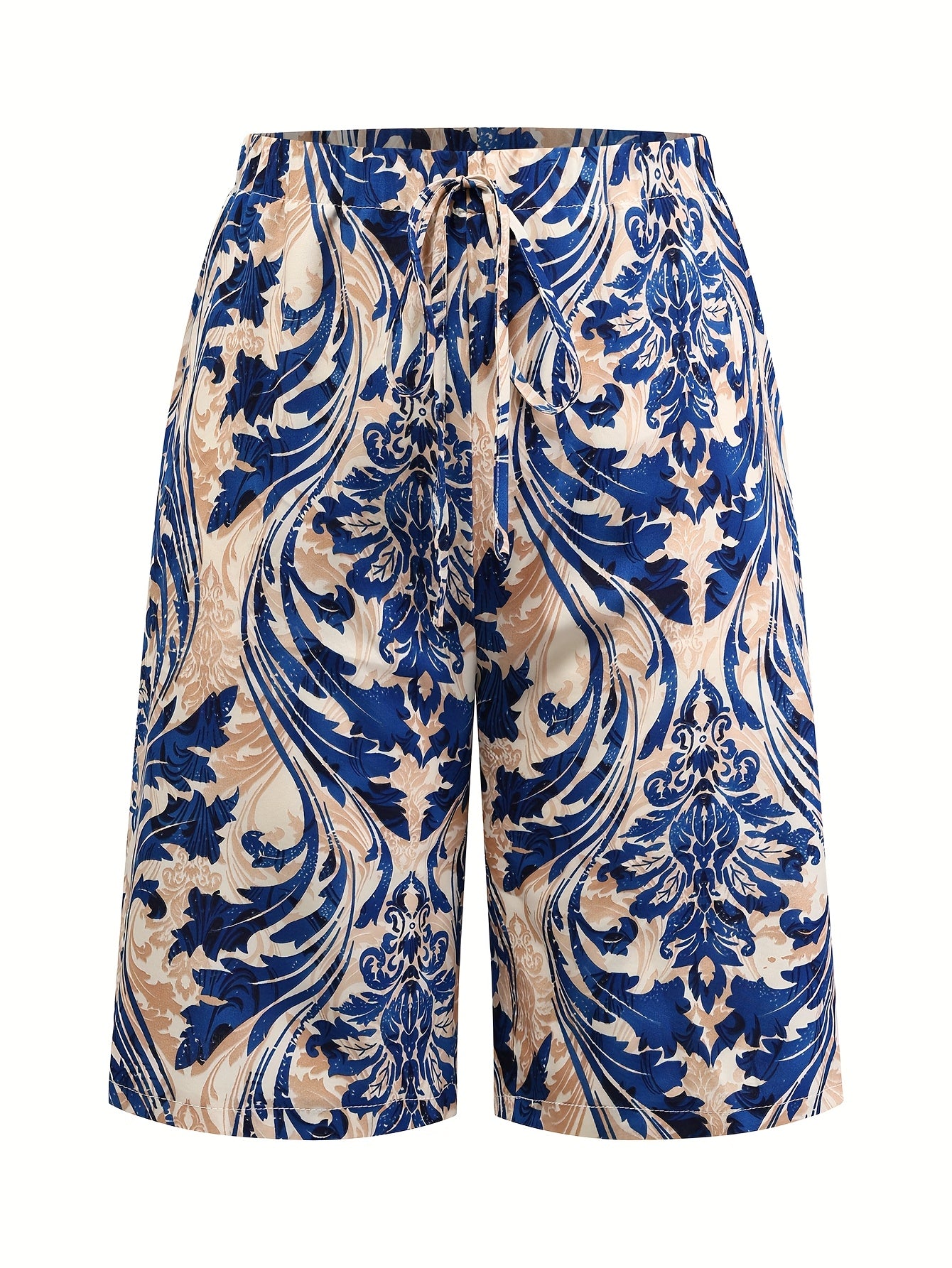 Брюки женские больших размеров с цветочным принтом, повседневные, легкие, дышащие, летняя одежда для отпуска