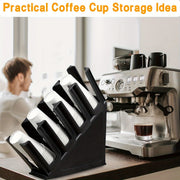 Plastic Coffee Cup Organizer with Lid Storage for Countertop, Space Saving