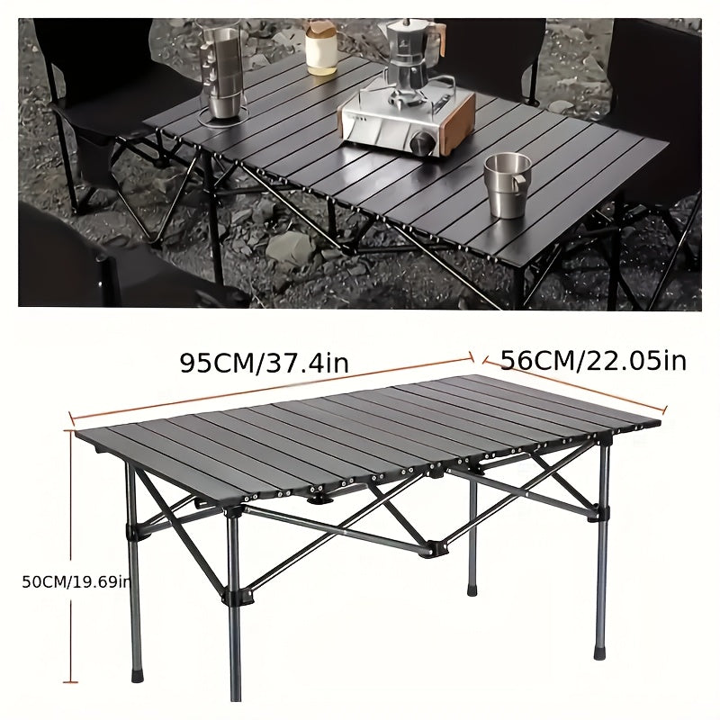 Portable Stainless Steel Folding Table for Camping and Outdoor Picnics