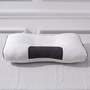 "Ergonomik 3D SPA massaji bilan ortopedik bo'yin qo'llab-quvvatlovchi yostiq - yuvilishi mumkin bo'lgan polyester tolasi, zip yopilishi, barcha mavsumlar uchun qulaylik, oq rang, suyak shaklidagi dizayn, yotoq ta'minoti"