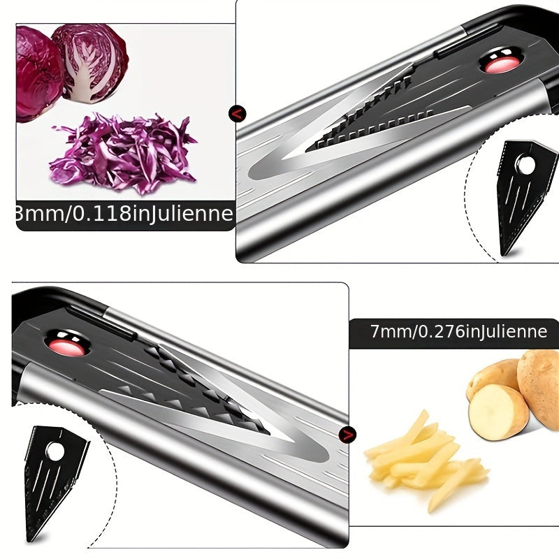 Stainless Steel Mandoline Slicer for Vegetables and Fruits with Adjustable Blades