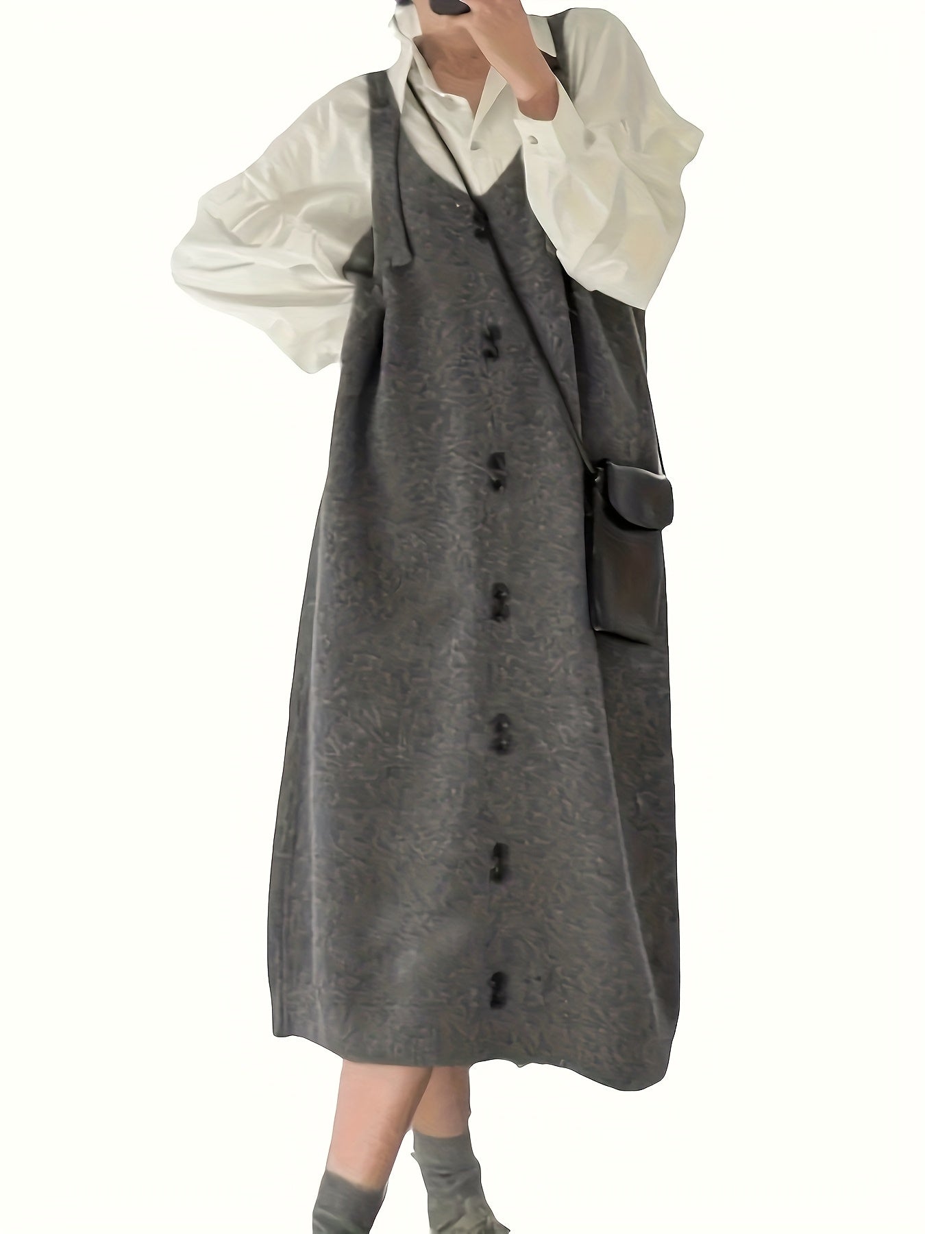 Plus Size Women's Pullover Dress Casual Loose Fit Black Plus Size Dress