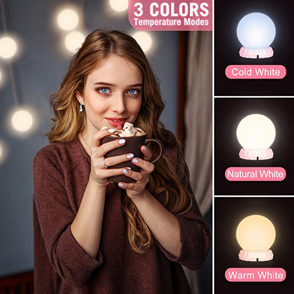 LED Makeup Mirror Lights with Dimmable USB Wall Lamp and Storage Wire