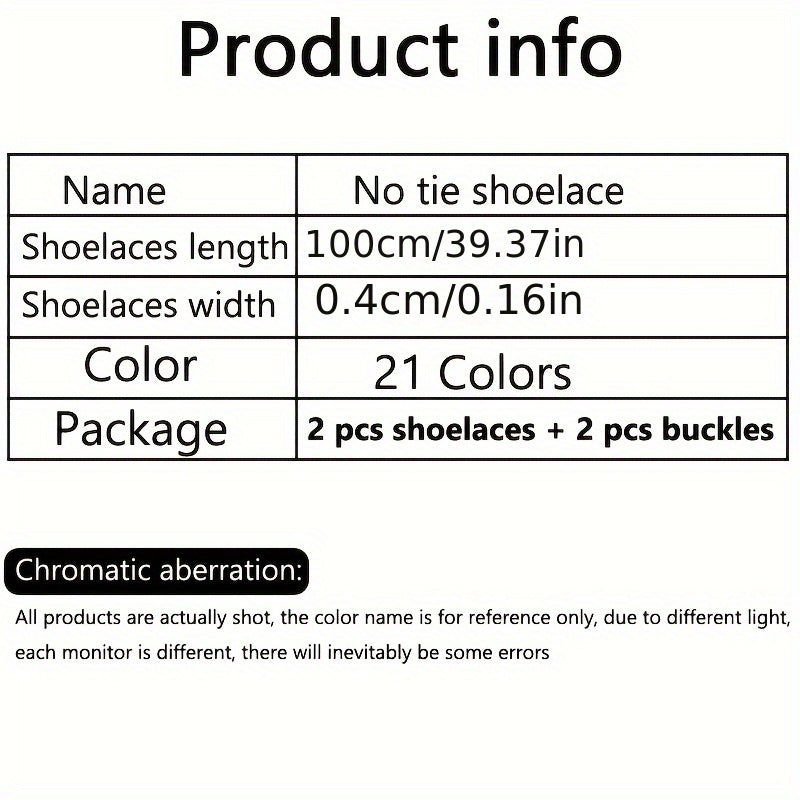 No-Tie Elastic Lace Shoes for Men and Women Quick-On Flat Shoe Laces