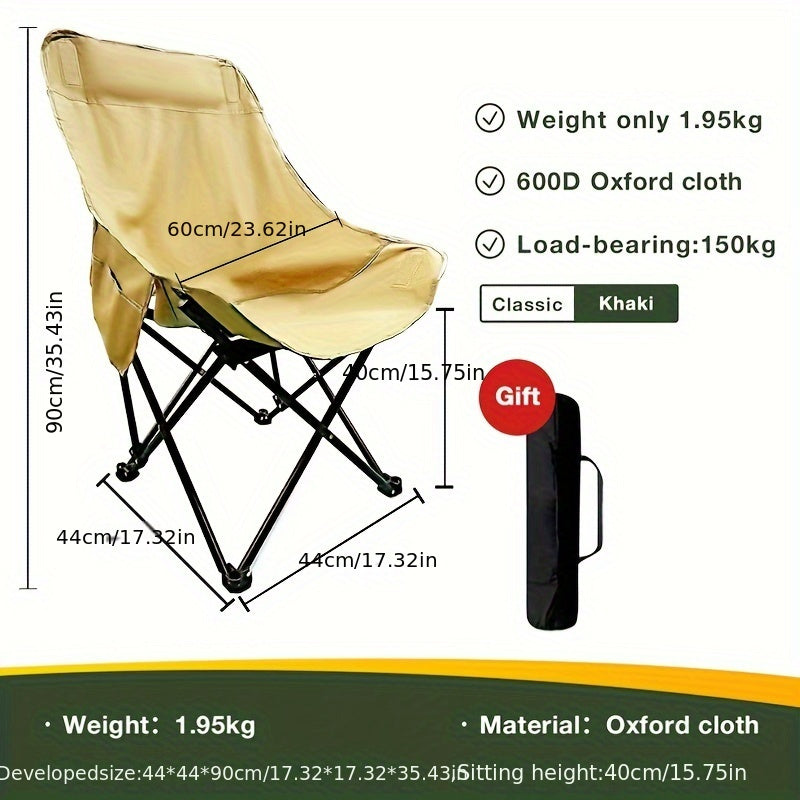 Lightweight Folding Chair with High Back for Camping Fishing and Outdoor Activities
