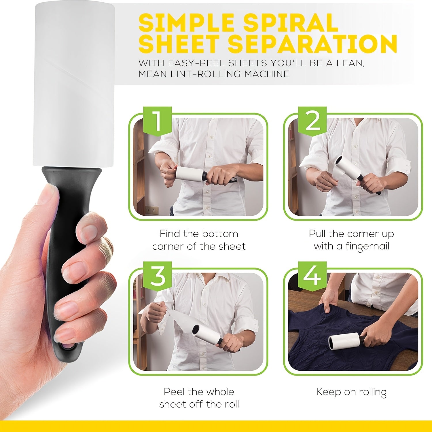 Lint Roller with 400/200/100 Sheets for Pet Hair Removal from Furniture Carpet Clothes